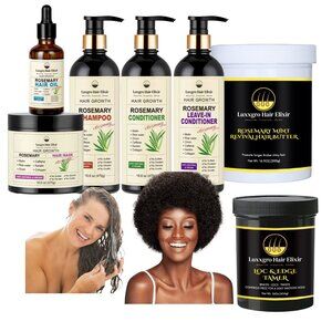 LuxGro 7-Piece Ultimate Growth & Moisture Collection – Complete Hair Revival Set